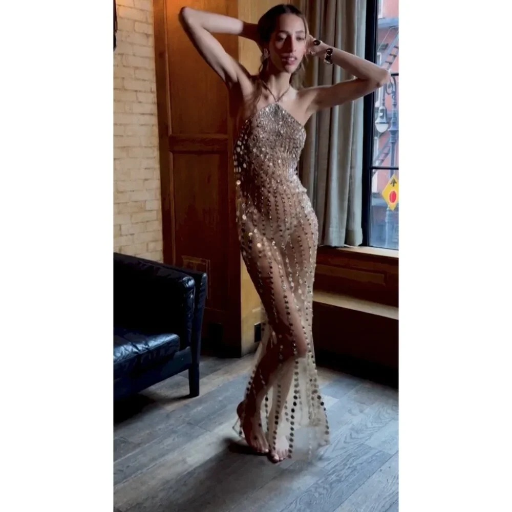 retrofete Maris Dress Tannin Embellished Maxi - Picture 2 of 8